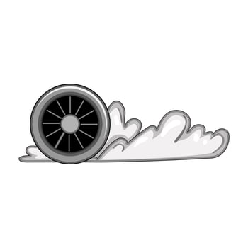 rubber tire smoke cartoon illustration vector