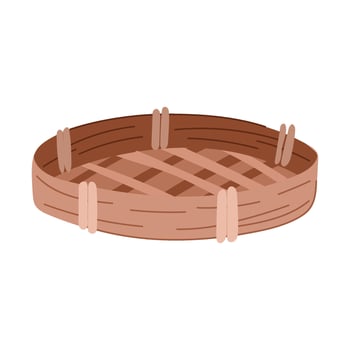 sustainable bamboo plate cartoon sign vector