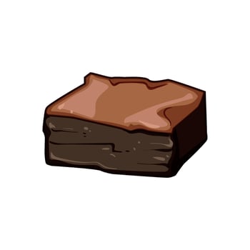 fudgy brownie cartoon illustration vector