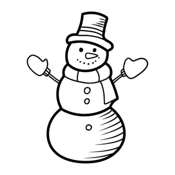 Snowman wearing hat and scarf with open arms vector
