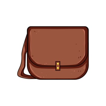 satchel handbag woman leather cartoon vector