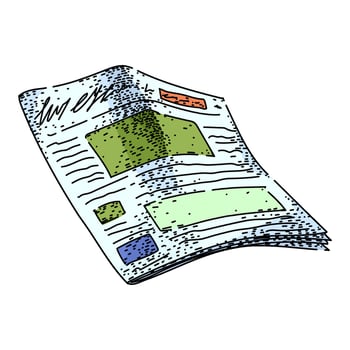 reporters newspaper sketch hand drawn vector