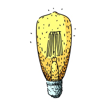 filament bulb vintage sketch hand drawn vector