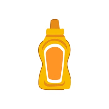 plastic mustard bottle cartoon illustration vector