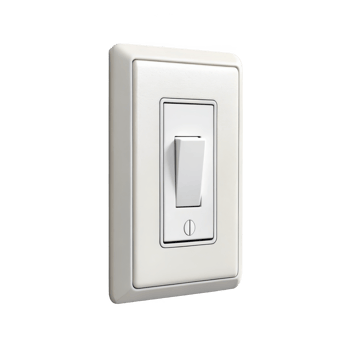 Modern white light switch isolated on transparent background png