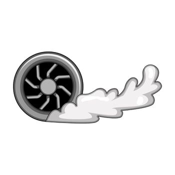 skid tire smoke cartoon illustration vector