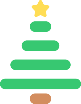Green pine christmas tree star png