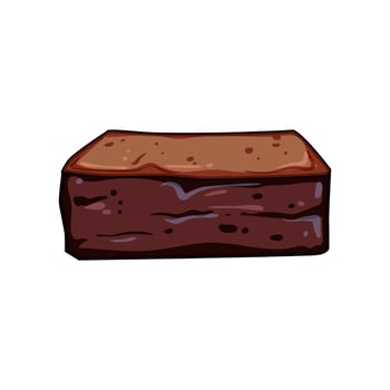 moist brownie cartoon illustration vector