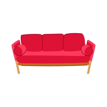 sectional reception sofa cartoon illustration vector