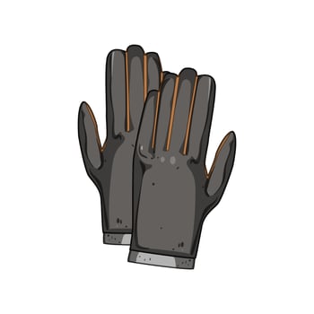 luxury leather gloves cartoon illustration vector