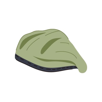 headgear beret hat military cartoon illustration vector