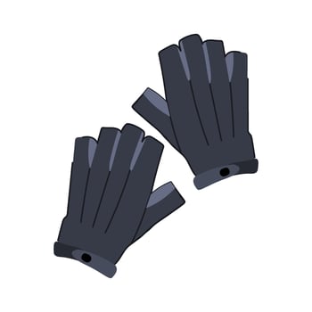 cordless leather gloves cartoon illustration vector
