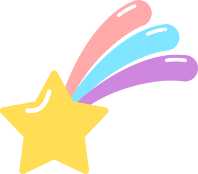 Yellow shooting star rainbow png