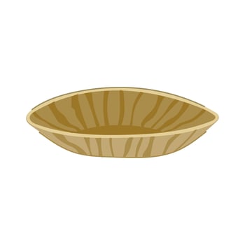 reusable bamboo plate cartoon illustration vector