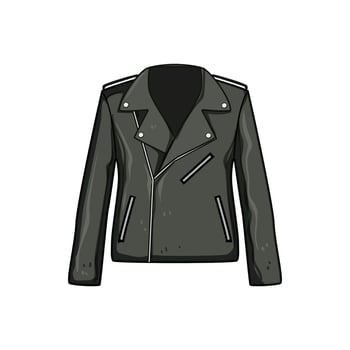 black leather jacket male cartoon illustration vector