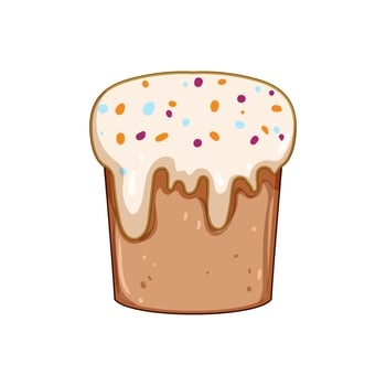 baking easter cupcake cartoon illustration vector