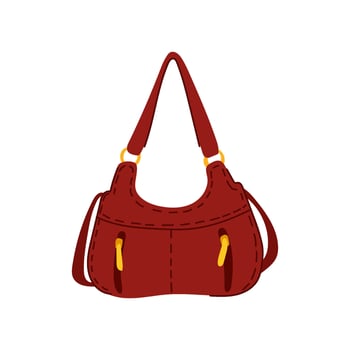 satchel handbag woman leather cartoon illustration vector