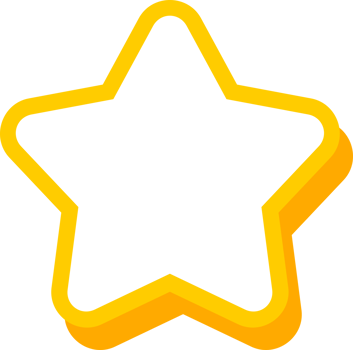 Yellow line star outline png