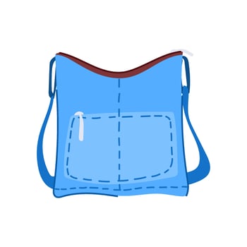 crossbody handbag woman leather cartoon illustration vector