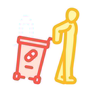 pharmaceutical waste collection color icon illustration vector