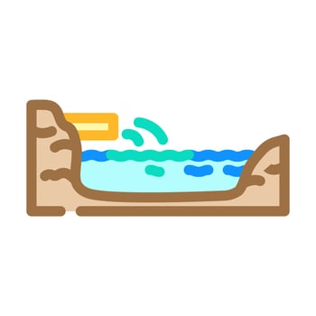 drain pipe releasing dirty water lake color icon illustration vector