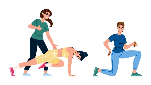 strength fitness trainer woman vector