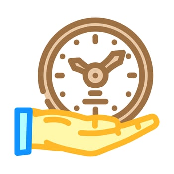 time saving color icon illustration vector