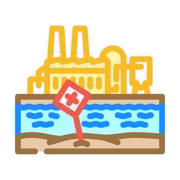 factory wover river color icon illustration vector