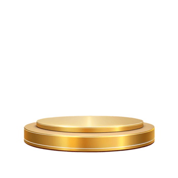 Golden podium stage for award ceremony or product presentation png