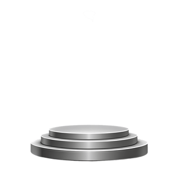 Three tiered circular stage or pedestal with light above png