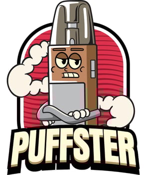 Cartoon character named Puffster with attitude vector
