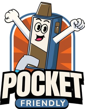 Pocket friendly character with happy expression vector