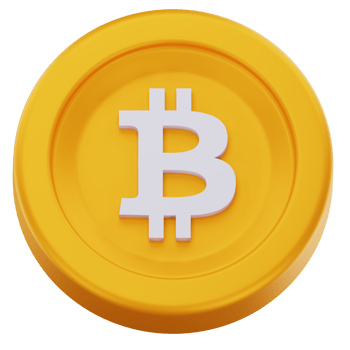 Bitcoin crypto coin 3d icon isolated on the transparent background png