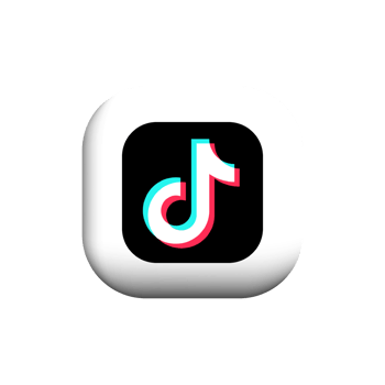 the tiktok logo on a white square button png