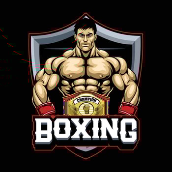 Boxing champion logo design vector