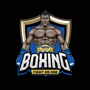 Boxing champion logo design vector