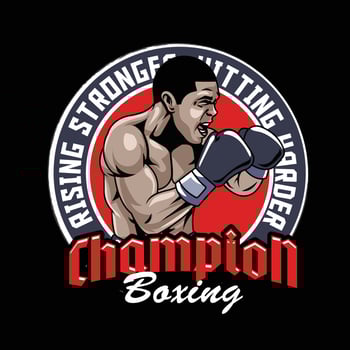 Boxing champion logo design vector