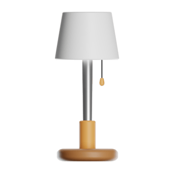 Modern table lamp standing on transparent background png