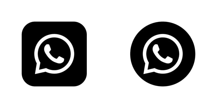 WhatsApp Black Square and Circle Logo Set vector