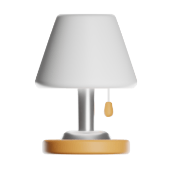 Modern table lamp with pull switch on transparent background png