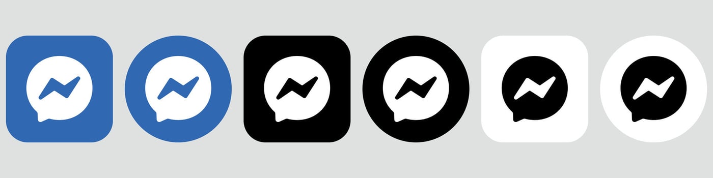 Messenger Logo Bundle, Messenger App Icon Set vector