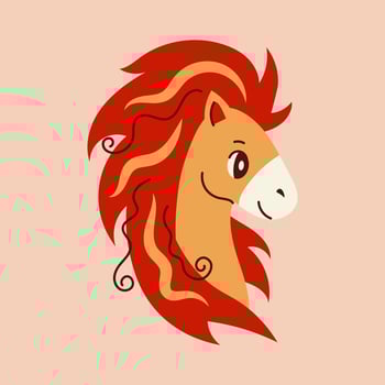 Red Fire Horse Head vector