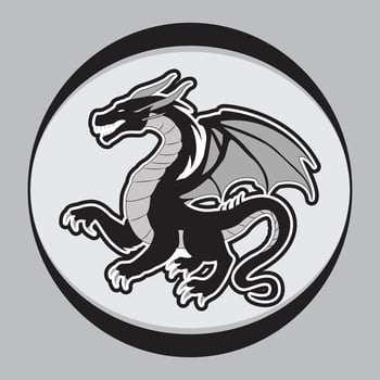 The Dragon Mascot Logo Flat Design vector