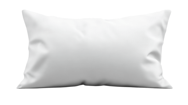 A fluffy white pillow rests on a smooth surface, providing a touch of comfort for lounging and relaxation png