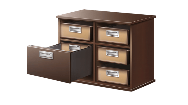 A sturdy wooden cabinet with multiple drawers offers great organization for home or office use png