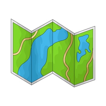illustration of folded map vector