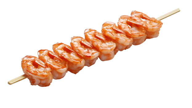 Freshly grilled shrimp skewers, bright and flavorful, perfect for outdoor gatherings in the summer sun png