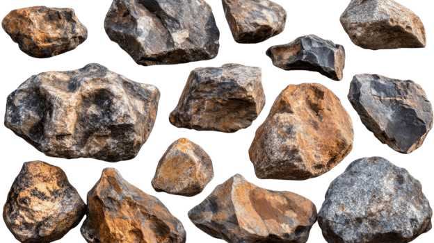 A vibrant collection of rocks showcasing unique textures and colors, celebrating the beauty of nature png