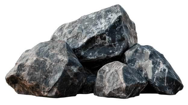 Different sizes of rocks stacked together, showcasing textures and colors, suitable for learning or artistic endeavors png