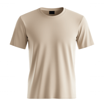 Simple, clean logos, beige shirt mockup isolated on transparent background, ideal for displaying designs, t or artwork png